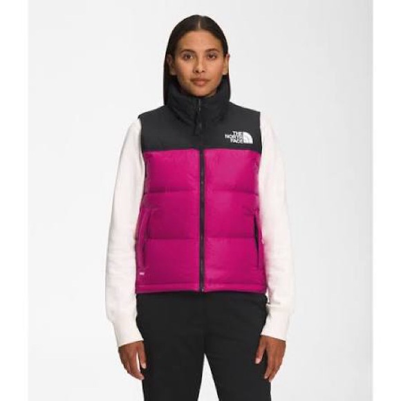 💗 The North Face 1996 Nuptse 700 Black and Pink Puffer Vest - Picture 2 of 16